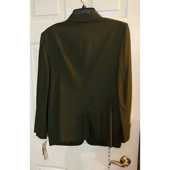 VTG-NWT-Ralph Lauren Women equestrian buttons blazer jacket wool Olive Green 14P - Picture 2 of 16